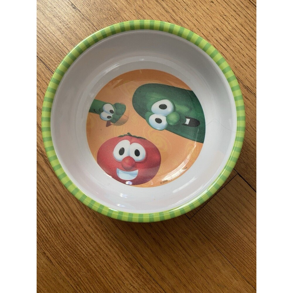 Vintage Original VeggieTales Melamine Bowl Zak Designs Bob Larry Jr 5.5” 2000